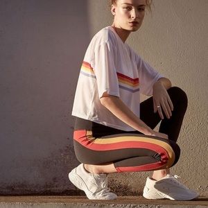 SPIRITUAL GANGSTER Retro Active Sessions Cropped Tee in White
